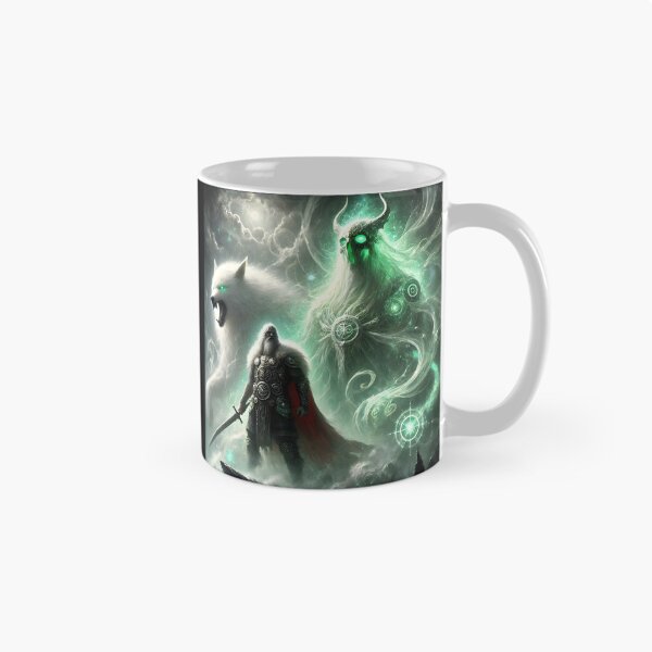 Item preview, "Odin vs. Fenrir – The Wolf of Ragnarok | Norse Myth Epic Art" designed and sold by Umbra666.