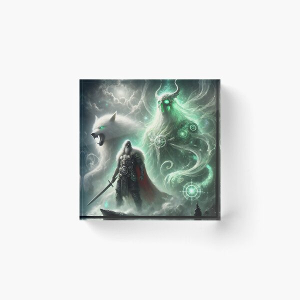 Item preview, "Odin vs. Fenrir – The Wolf of Ragnarok | Norse Myth Epic Art" designed and sold by Umbra666.