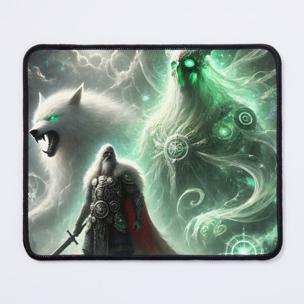 Item preview, "Odin vs. Fenrir – The Wolf of Ragnarok | Norse Myth Epic Art" designed and sold by Umbra666.