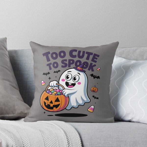 Aperçu de l'œuvre Un produit fantôme mignon avec une citrouille pour HALLOWEEN - TROP MIGNON POUR EFFRAYER créée et vendue par Gadget80.