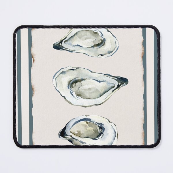 Item preview, Retro Blue Stripe oyster shell Coastal Beach House Kitchen wall Art, Seashells, Minimalist Summer designed and sold by ArticraftShop.