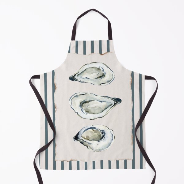 Item preview, Retro Blue Stripe oyster shell Coastal Beach House Kitchen wall Art, Seashells, Minimalist Summer designed and sold by ArticraftShop.