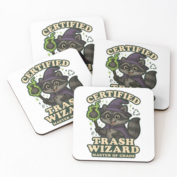 Item preview, Certified Trash Wizard – Funny Raccoon Meme Sticker | Master of Chaos Magic Design designed and sold by Cat & Coffee Studio.