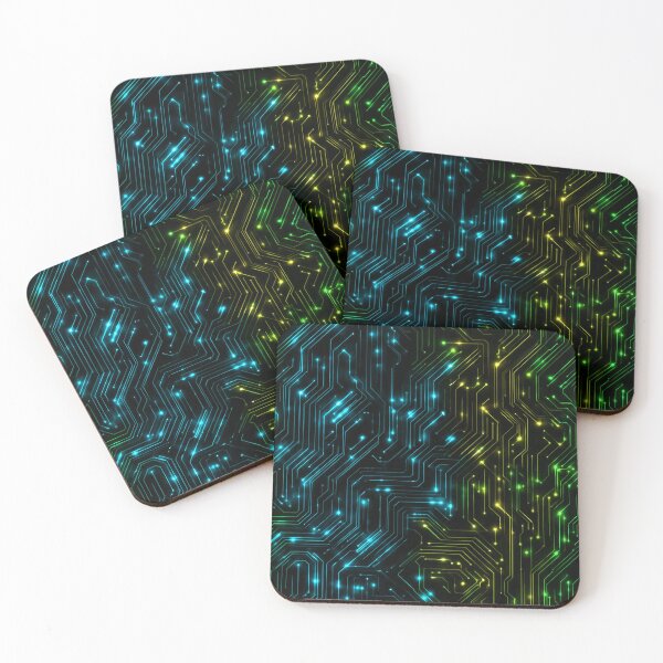 Item preview, Futuristic Circuit Neon Pattern – Microchip Tech Design designed and sold by Meiersbeste.
