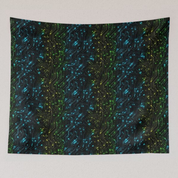 Item preview, Futuristic Circuit Neon Pattern – Microchip Tech Design designed and sold by Meiersbeste.