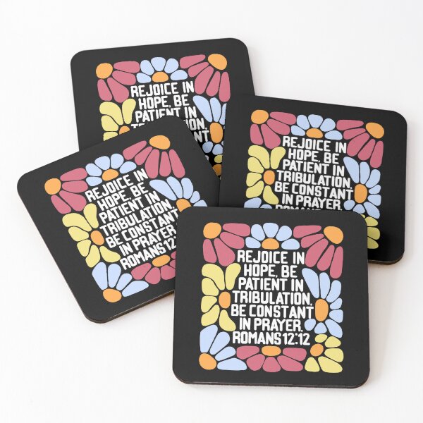 Item preview, Romans 12:12 flowers white letters designed and sold by LRM_ artz.