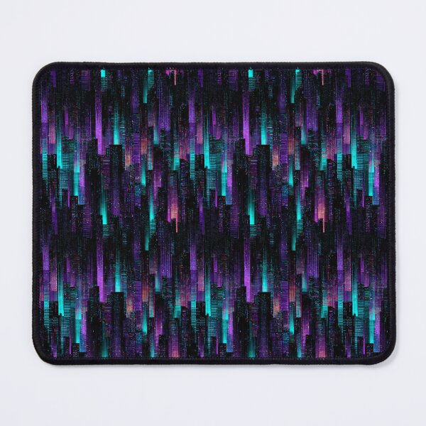 Item preview, Cyberpunk Neon Glitch Pattern – Futuristic Skyline in Neon Colors designed and sold by Meiersbeste.