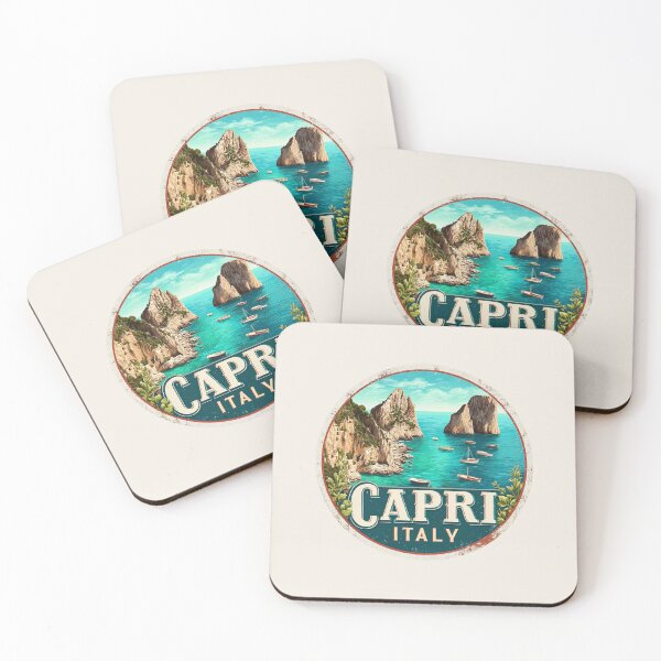Item preview, Capri Italy Vintage Travel Sticker - Retro Island & Coastal Cliffs designed and sold by Blurbean.