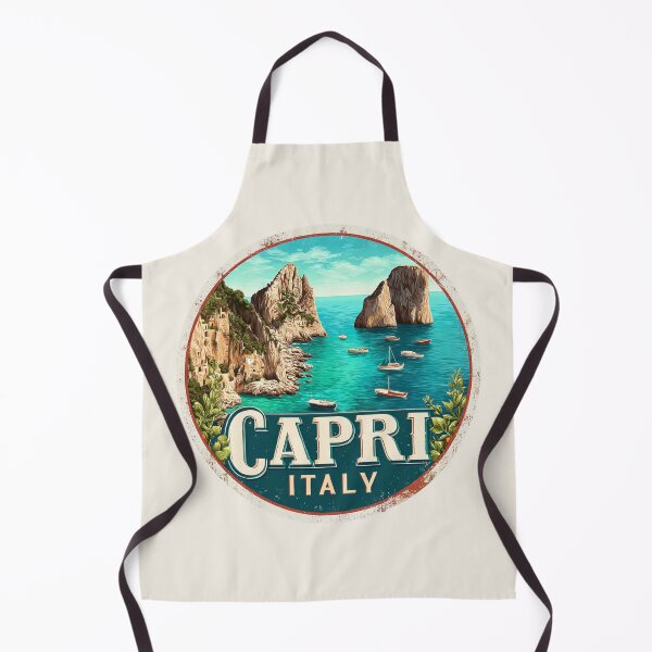 Item preview, Capri Italy Vintage Travel Sticker - Retro Island & Coastal Cliffs designed and sold by Blurbean.