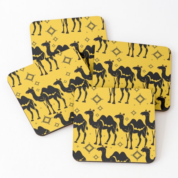Item preview, Black Camel Silhouette Pattern on Yellow | Desert Animal Art designed and sold by Kiddyrichy2946.