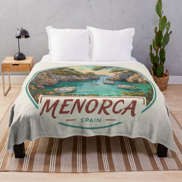 Item preview, Menorca Spain Vintage Travel Sticker - Retro Island & Harbor Design designed and sold by Blurbean.