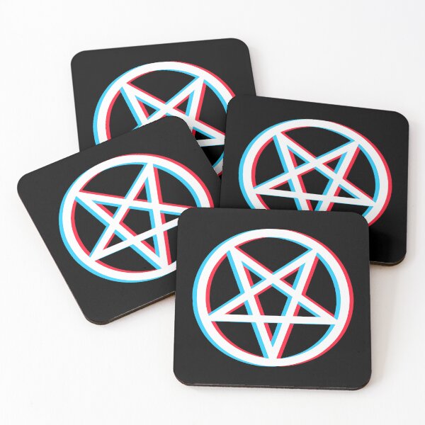 Item preview, White Pentagram – 3D Glitch Occult Satanic Symbol designed and sold by HexedHibiscus.