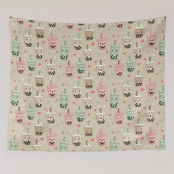 Item preview, Kawaii Bubble Tea Pattern – Cute Boba Cups designed and sold by Meiersbeste.