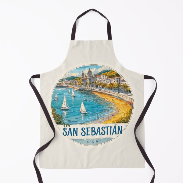 Item preview, San Sebastián Spain Vintage Travel Sticker - Retro Beachfront & Harbor Design designed and sold by Blurbean.