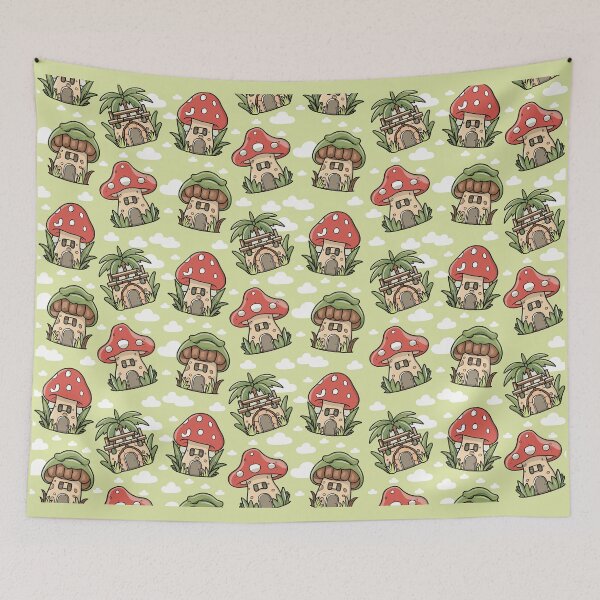 Item preview, Mushroom House Pattern designed and sold by mybegoniatee.