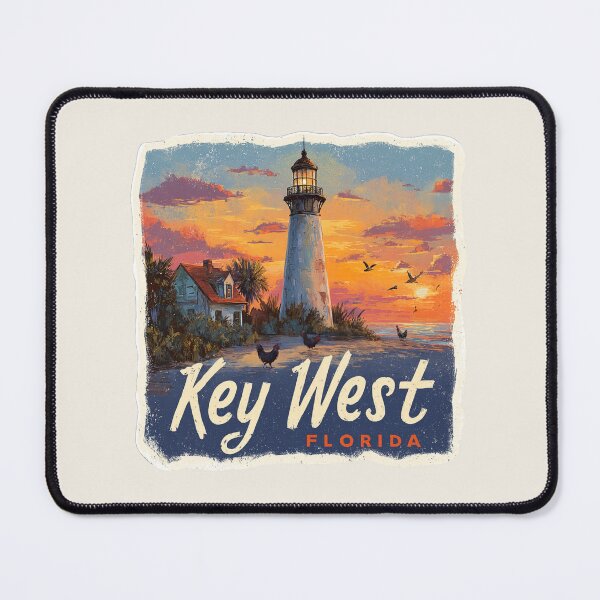 Item preview, Key West Florida Vintage Travel Sticker - Retro Lighthouse & Sunset Design designed and sold by Blurbean.