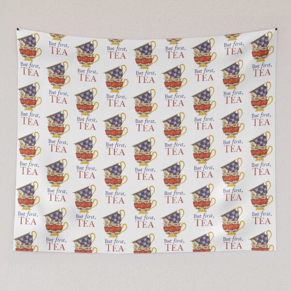 Item preview, But First, Tea! Dark Academia Vintage Fine Art Teacups designed and sold by MaryKunzGoldman.