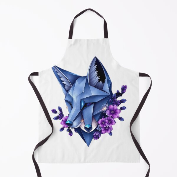 Item preview, Diamond Fox – Minimalist Blue Fox Head with Dark Pink Flowers designed and sold by Naturalite19.