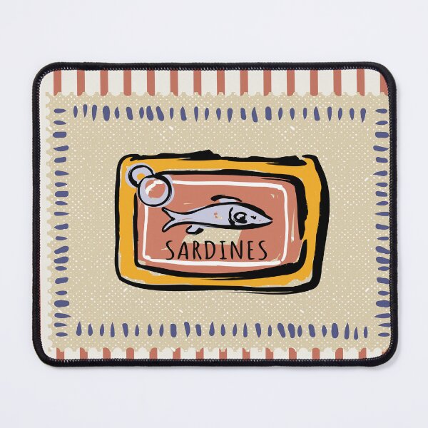 Item preview, Sardines colorful retro Boho Kitchen Decor, food ,Anchovies Art, vintage minimalist stiped art designed and sold by ArticraftShop.