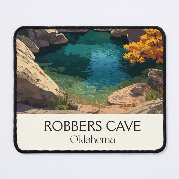 Item preview, Robbers Cave Oklahoma Vintage Poster | Sans Bois Mountains Art Print | Autumn Scenery Decor designed and sold by TuncGK.