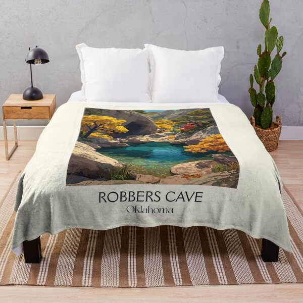 Item preview, Robbers Cave Oklahoma Vintage Poster | Sans Bois Mountains Art Print | Autumn Scenery Decor designed and sold by TuncGK.
