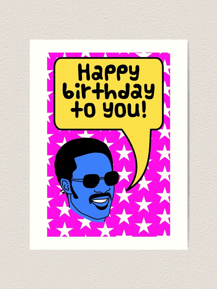 Stevie Wonder Happy for | Birthday Art Redbubble Card\