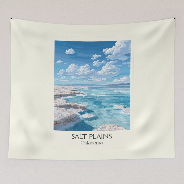 Item preview, Salt Plains Oklahoma Vintage Poster | National Wildlife Refuge Art Print | Minimalist Landscape Decor designed and sold by TuncGK.
