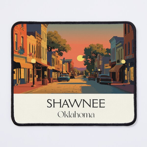Item preview, Shawnee Oklahoma Vintage Travel Poster | Historic Downtown Art Print | Main Street Decor designed and sold by TuncGK.