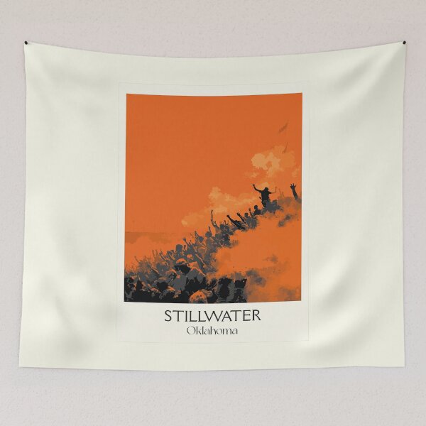 Item preview, Stillwater Oklahoma Vintage Poster | University Town Art Print | Abstract Campus Decor designed and sold by TuncGK.