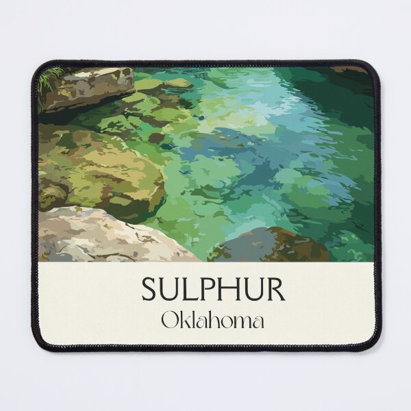 Item preview, Sulphur Oklahoma Vintage Travel Poster | Travertine Creek Art Print | Chickasaw Area Decor designed and sold by TuncGK.