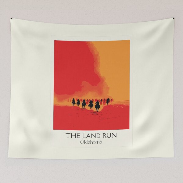 Item preview, The Land Run Oklahoma Vintage Poster | Historic Western Art Print | Pioneer History Decor designed and sold by TuncGK.
