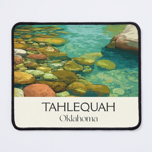 Item preview, Tahlequah Oklahoma Vintage Poster | Illinois River Scenery Art Print | Green Country Decor designed and sold by TuncGK.