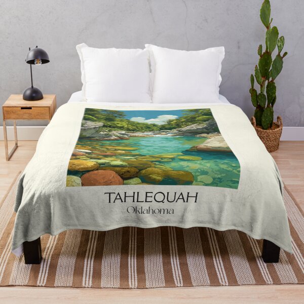 Item preview, Tahlequah Oklahoma Vintage Poster | Illinois River Scenery Art Print | Green Country Decor designed and sold by TuncGK.