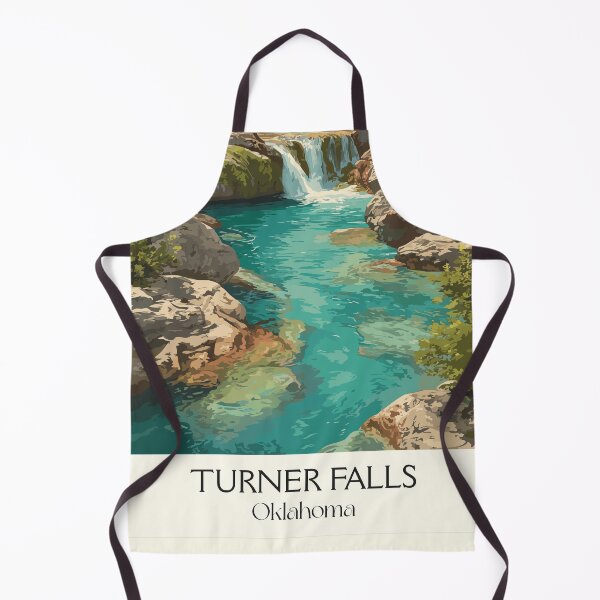 Item preview, Turner Falls Oklahoma Vintage Poster | Arbuckle Mountains Waterfall Art Print | Summer Scenery Decor designed and sold by TuncGK.
