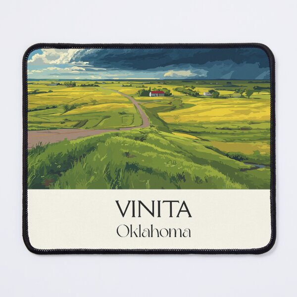Item preview, Vinita Oklahoma Vintage Travel Poster | Prairie Storm Scenery Art Print | Route 66 Decor designed and sold by TuncGK.