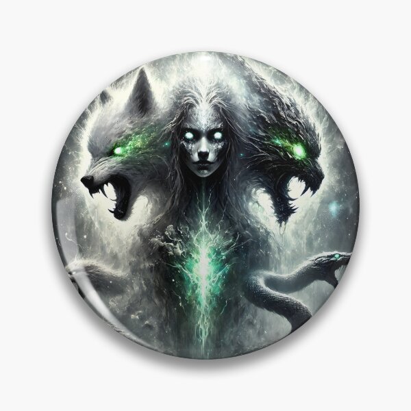 Item preview, "Loki’s Children – Fenrir, Jörmungandr, and Hel | Norse Myth Dark Art" designed and sold by Umbra666.