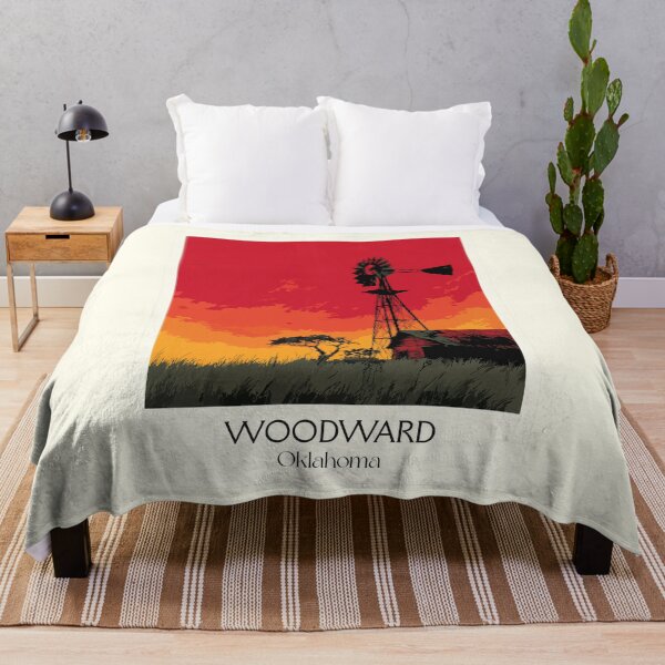 Item preview, Woodward Oklahoma Vintage Travel Poster | Windmill Sunset Art Print | High Plains Decor designed and sold by TuncGK.