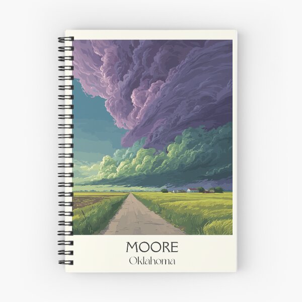 Item preview, Moore Oklahoma Vintage Travel Poster | Tornado Alley Storm Art Print | Severe Weather Decor designed and sold by TuncGK.