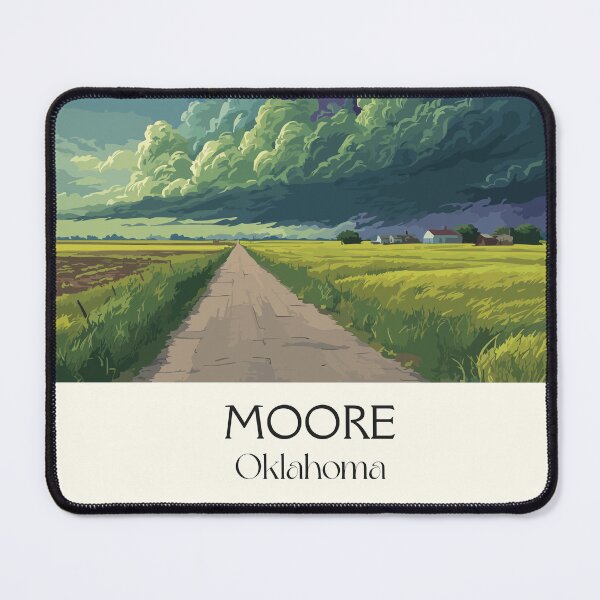 Item preview, Moore Oklahoma Vintage Travel Poster | Tornado Alley Storm Art Print | Severe Weather Decor designed and sold by TuncGK.