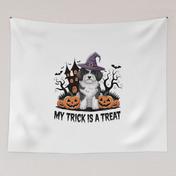 Item preview, My Trick Is a Treat | Funny Halloween Bernedoodle Dog  designed and sold by CuteDesignables.