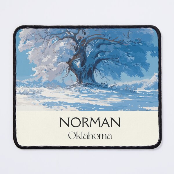Item preview, Norman Oklahoma Vintage Poster | Winter Snow Tree Art Print | Minimalist Nature Decor designed and sold by TuncGK.