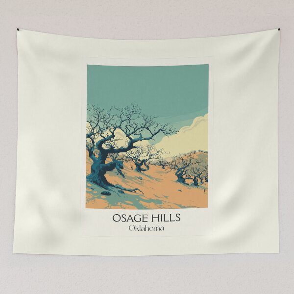 Item preview, Osage Hills Oklahoma Vintage Poster | Blackjack Oak Art Print | State Park Scenery Decor designed and sold by TuncGK.