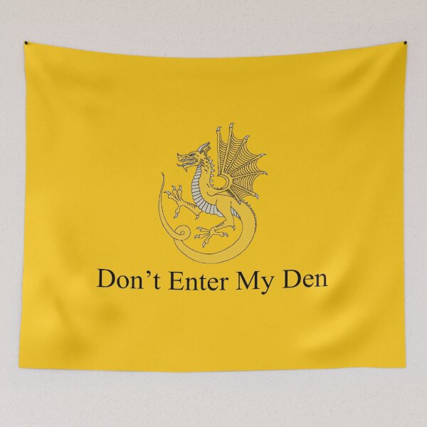 Item preview, 'Don't Enter My Den' Welsh Owain Glyndŵr Dragon Gadsden Flag designed and sold by JonathanR1994.