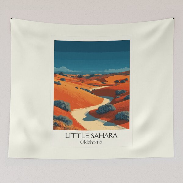 Item preview, Little Sahara Oklahoma Vintage Poster | Sand Dunes State Park Art Print | Waynoka Area Decor designed and sold by TuncGK.