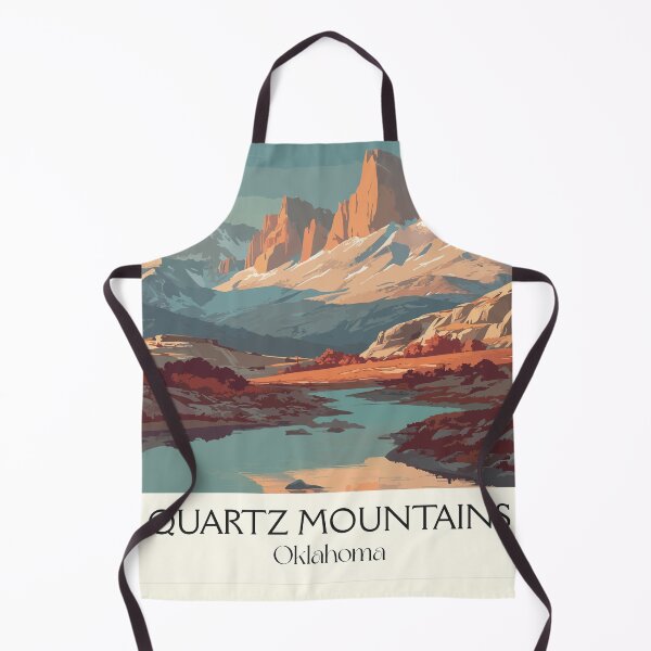 Item preview, Quartz Mountains Oklahoma Vintage Poster | Snowy Peak Art Print | Southwest OK Decor designed and sold by TuncGK.