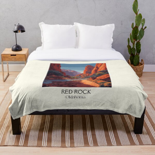 Item preview, Red Rock Canyon Oklahoma Vintage Poster | Sandstone Cliff Art Print | State Park Decor designed and sold by TuncGK.