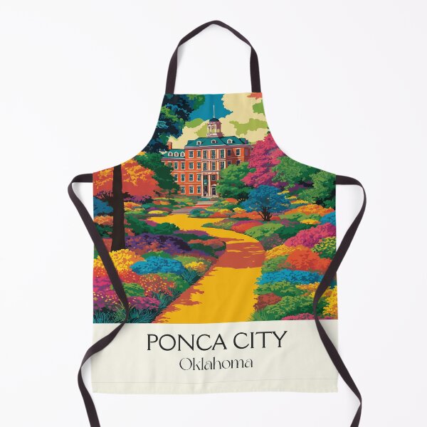 Item preview, Ponca City Oklahoma Vintage Poster | Colorful Park Path Art Print | Garden Scenery Decor designed and sold by TuncGK.