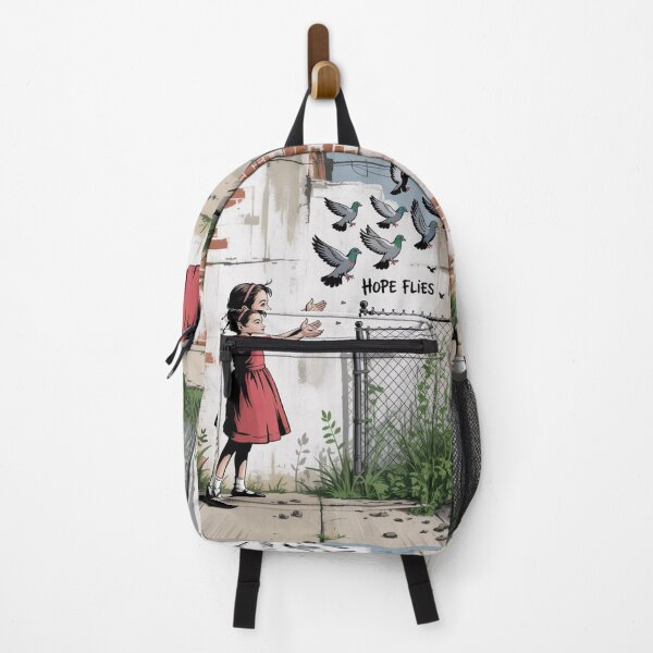 Item preview, Banksy girl flying birds peace designed and sold by martin max.