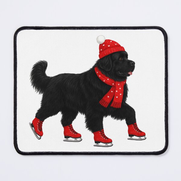 Item preview, Newfie with Red Skates designed and sold by Christine Mullis.
