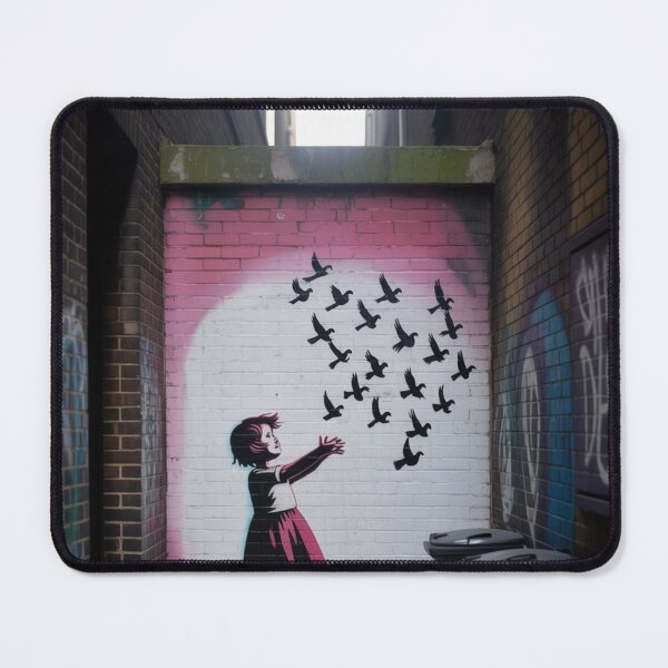 Item preview, Banksy girl flying birds peace designed and sold by martin max.